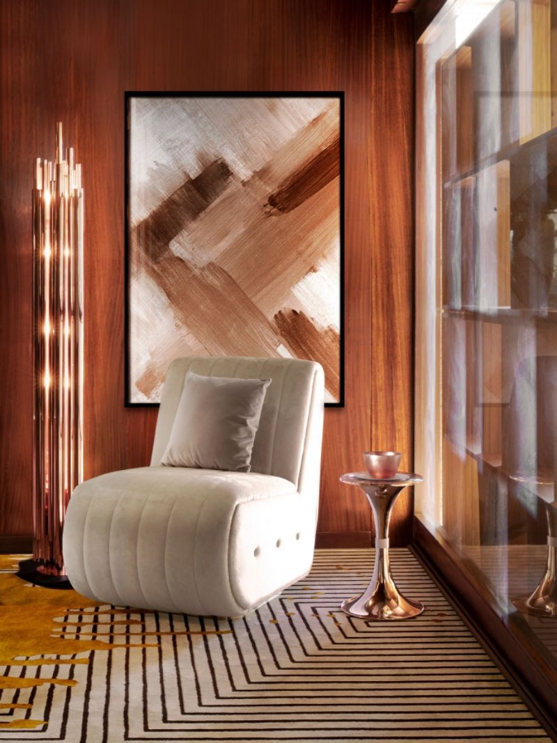 Mid-Century Designs: Unique Modern Rugs, Valencia Rug with its golden details is a mid-century rug