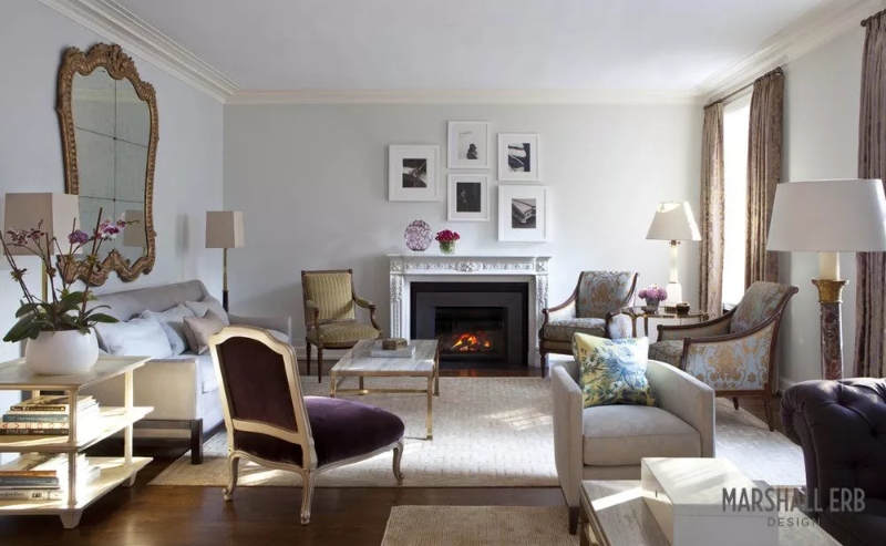 Interior Design Project by Marshall Erb with a modern rug in a colorful living room