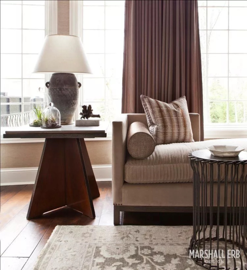 Interior Design Project by Marshall Erb with a classical look rug and wood details