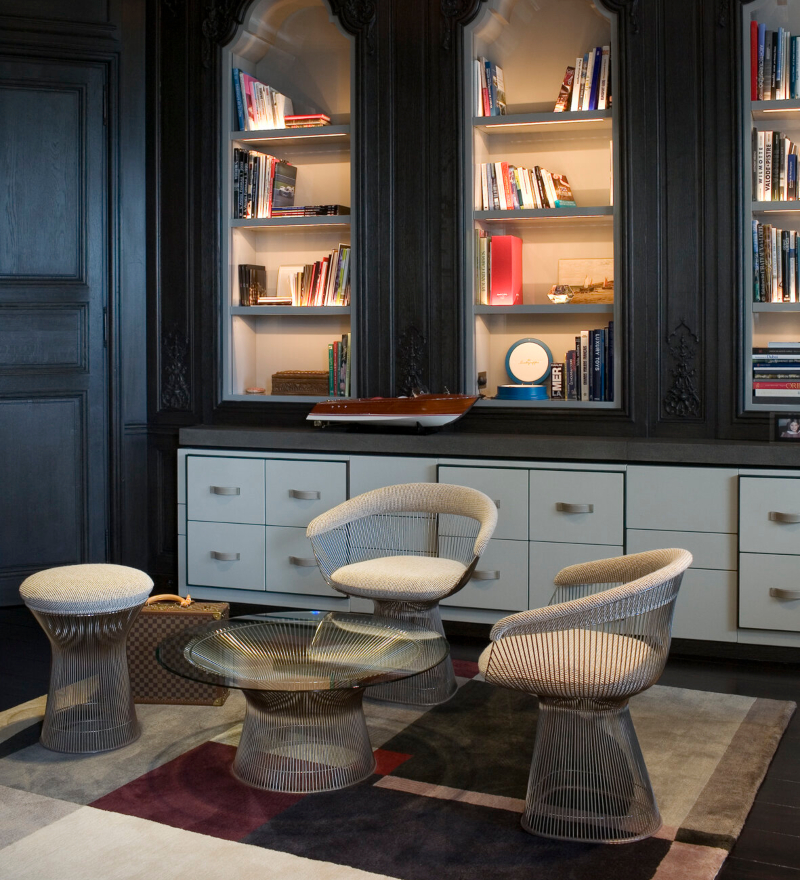 Rug Designs by Tristan Auer. Geometric rug in a haussmannien apartment
