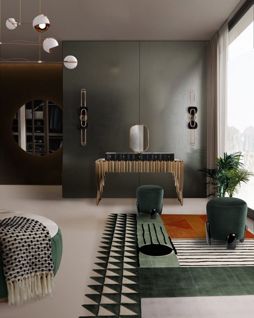Modern classic closet with Simba Rug