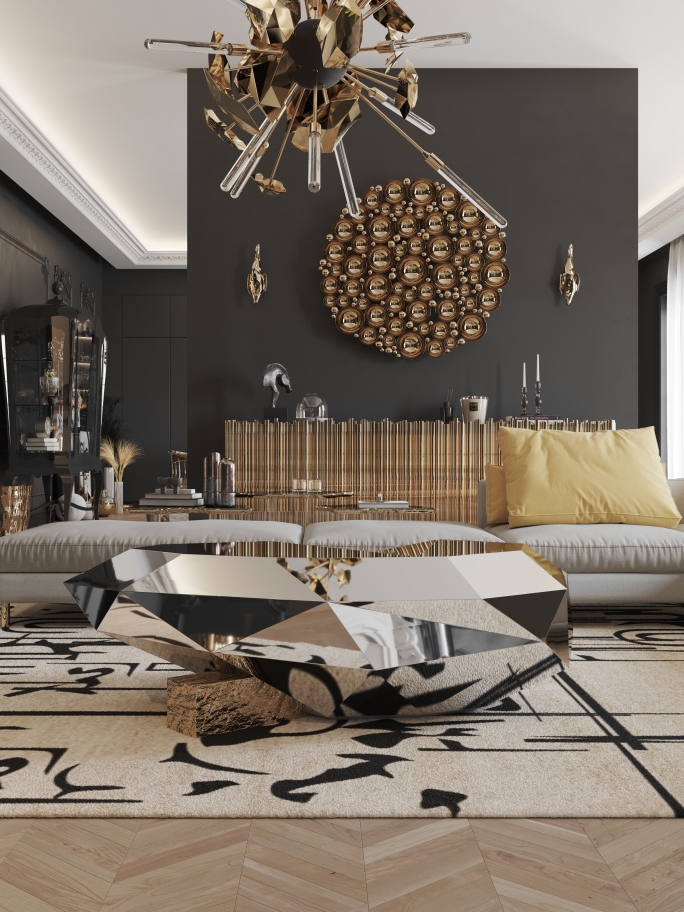 Stylish living room with urban black ink rug.
The Best Selection of Interior Design Rugs
