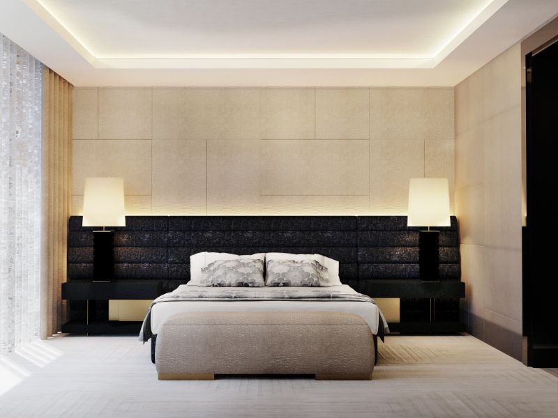 Bedroom Decor Ideas For A Modern New York Apartment with white area rug that has finde details