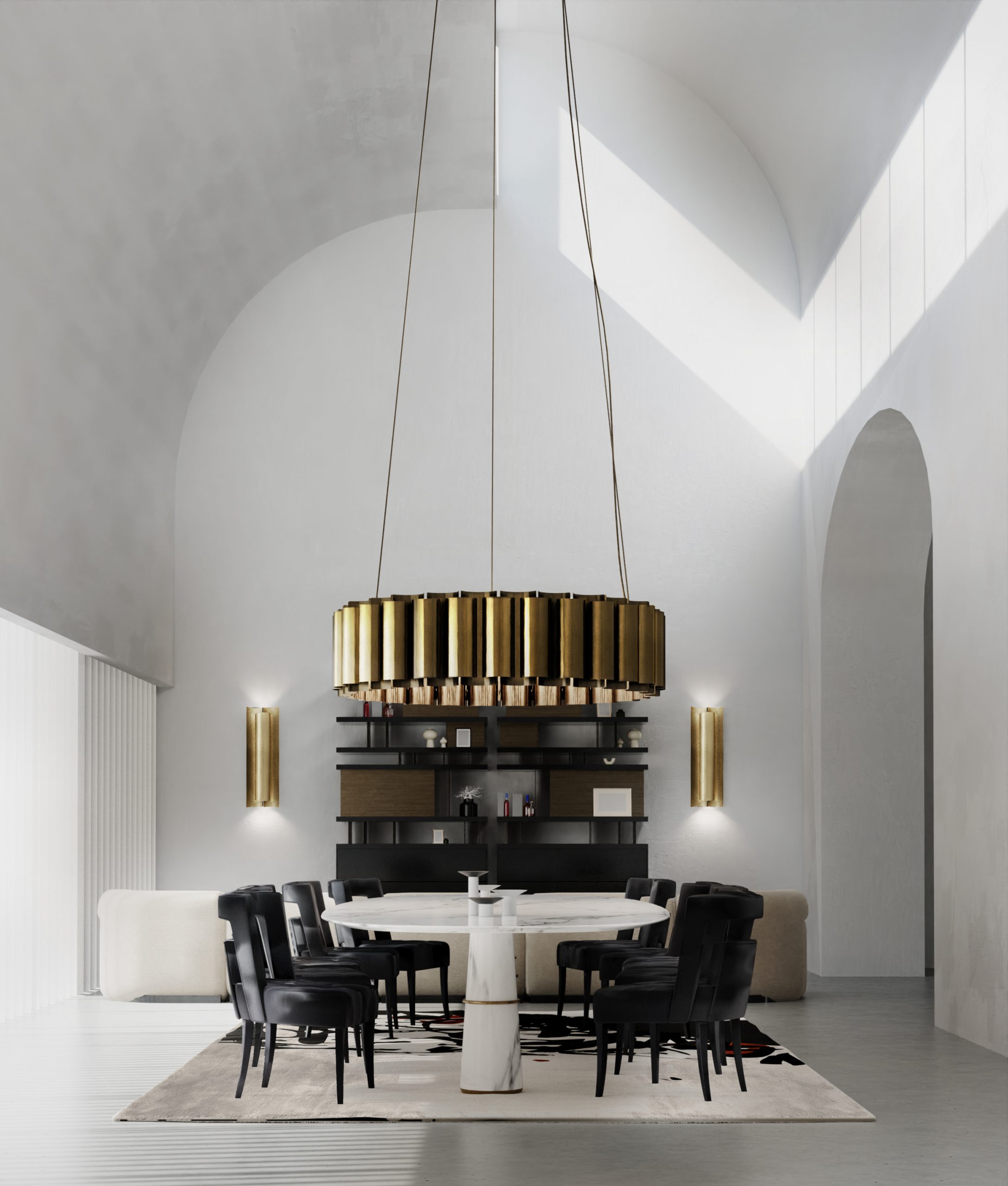 Stylish dining room with a minimalistic design. How to Choose The Right Dining Room Rug: 5 Steps Guide