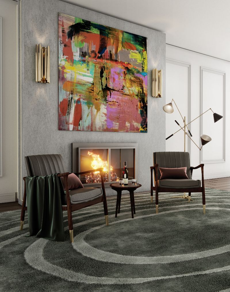 modern contemporary living room in tones of gray with area rug. Inspiring Contemporary Rugs For The Living Room