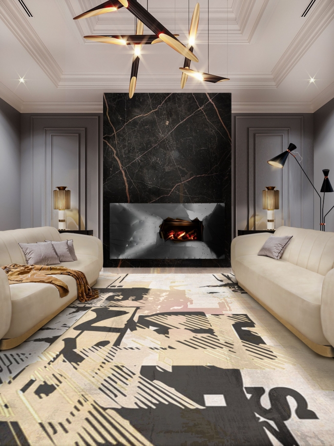 Modern living room with neutral colors and Graffinesque rug.
Living Room Ideas for Your Place