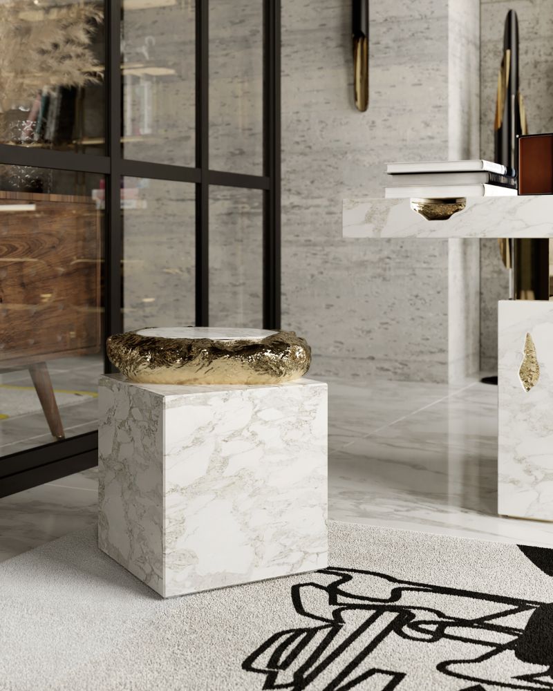 Sleek modern rug to decorate a home office with style