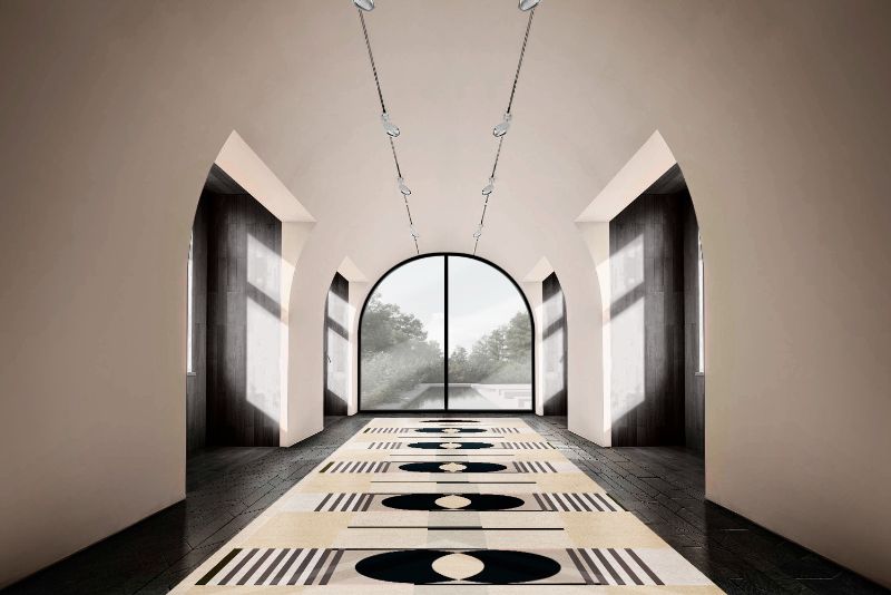 Modern hallway with moinochrome runner rug. Refresh your interiors with Rug Society's Design Service