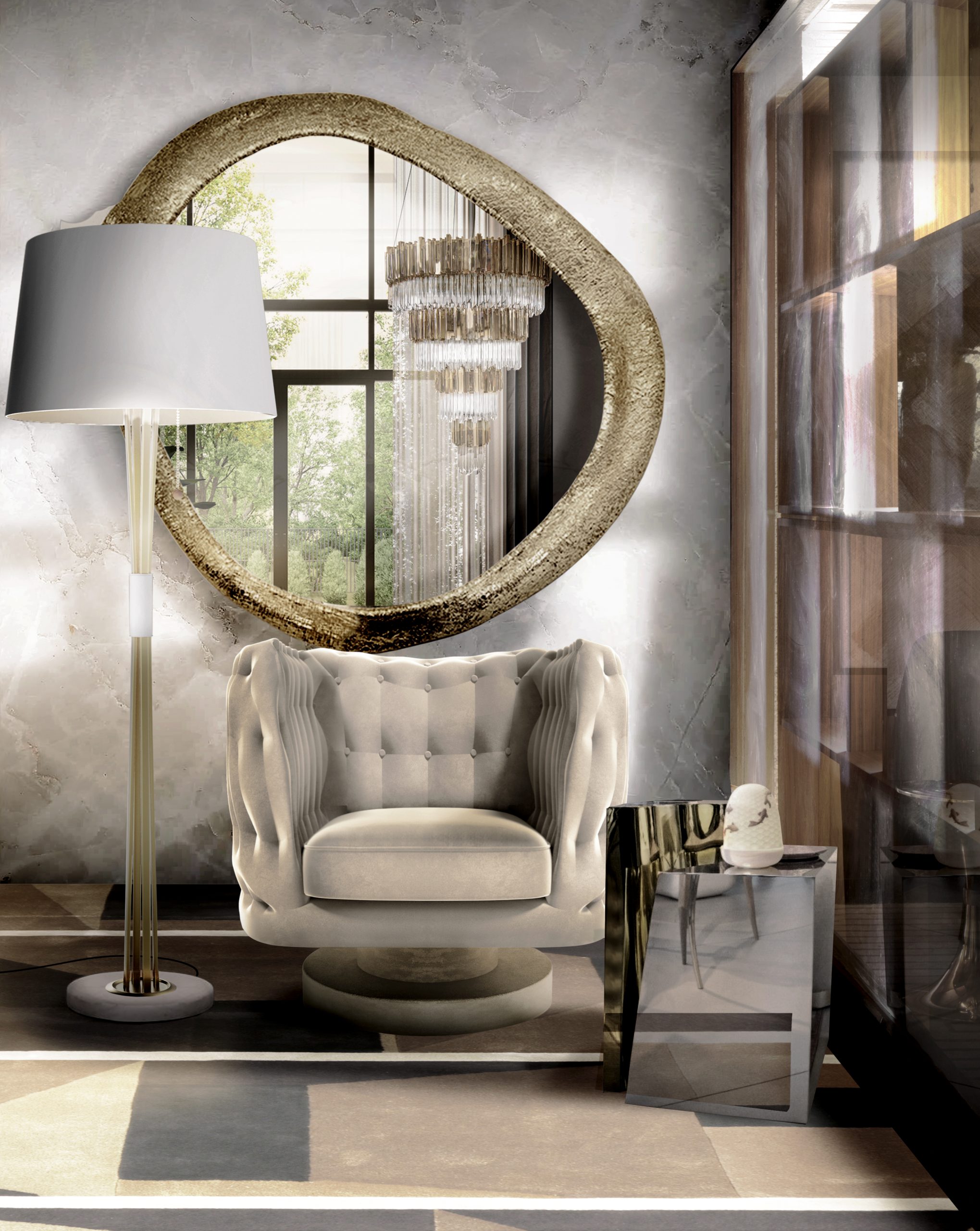 Contemporary reading corner with West rug - Minimalist Home Decors with Modern Wool Rugs