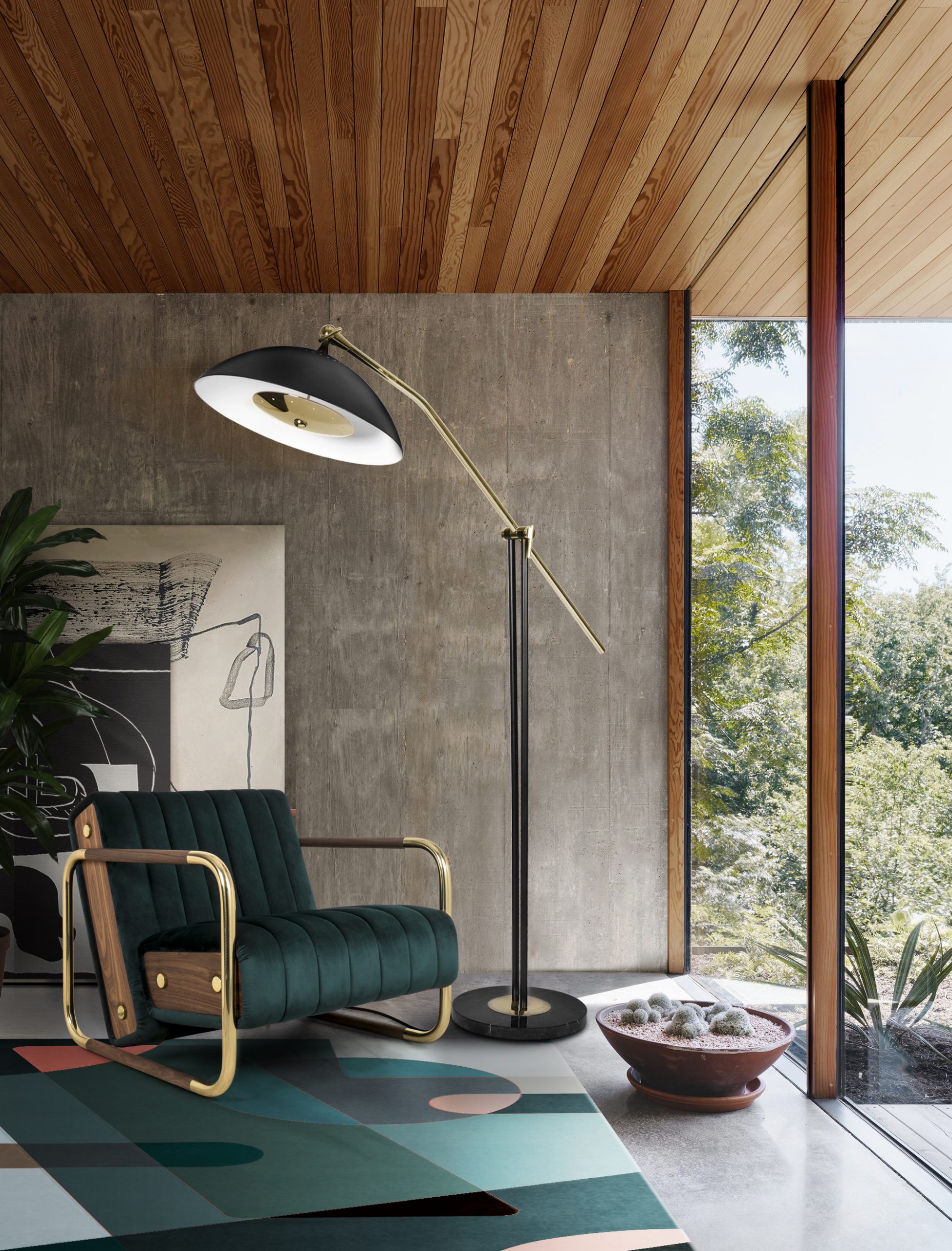 Modern reading corner with Joh rug - Minimalist Home Decors with Modern Wool Rugs