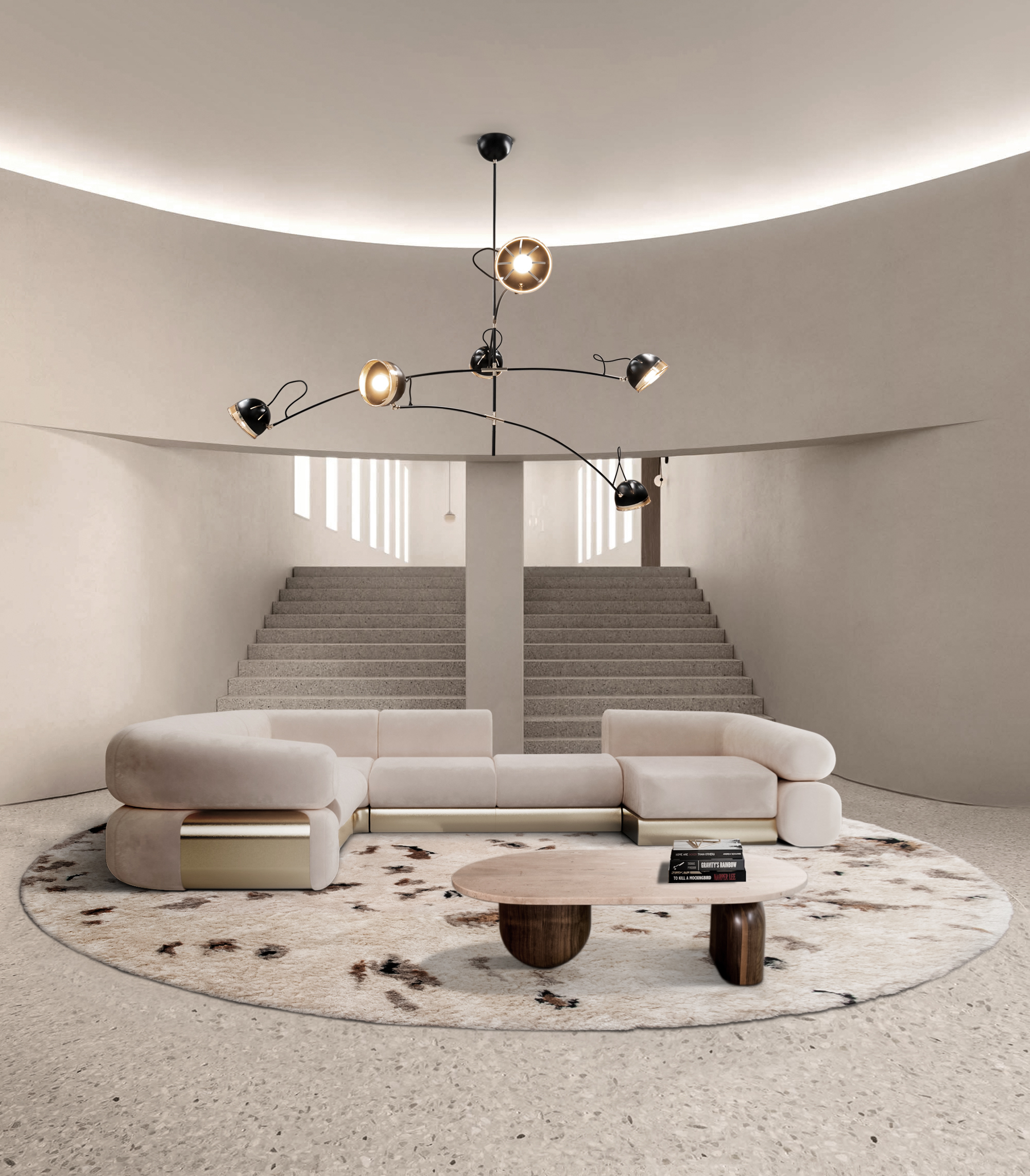 Contemporary and neutral-toned living room with Oslo rug - Minimalist Home Decors with Modern Wool Rugs