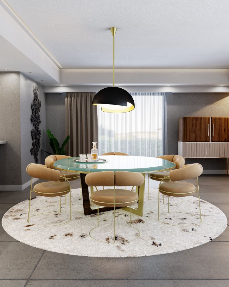 dining room rugs: round white rug for small dining table