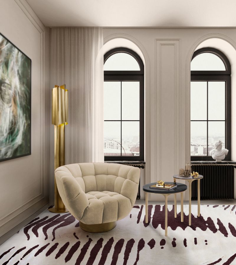 iSaloni exhibitors list for Salone Del Mobile 2022: reading corner with black and white rug