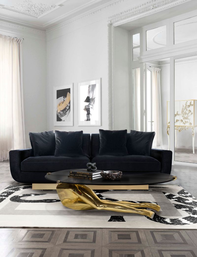 Contemporary Rugs: classic living room with neutral rugs