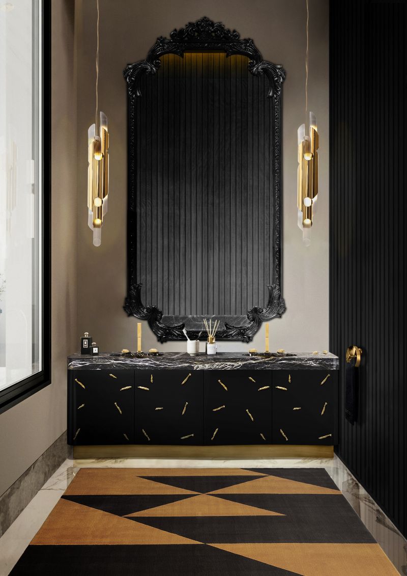 Luxury Bathroom Rugs: The Finest High-End Rugs That Will Keep Your Fee
with orange and black rug.