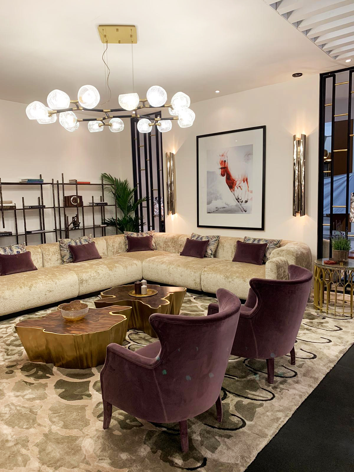 iSaloni 2022: A Practical Guide For The Fair. Contemporary living room with neutral rug, inspired by the Koi fish.