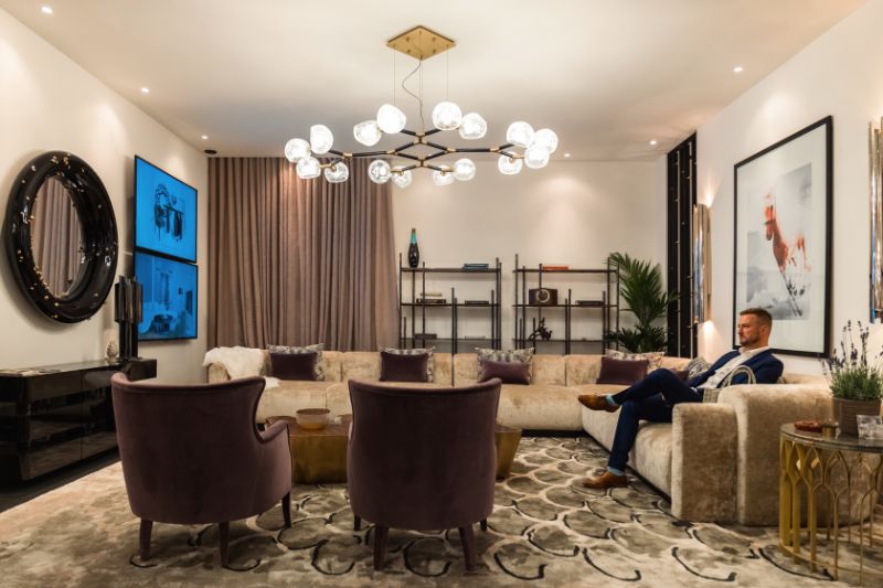 The Best of iSaloni 2022's Interior Design Trends, living room  with earth tones.