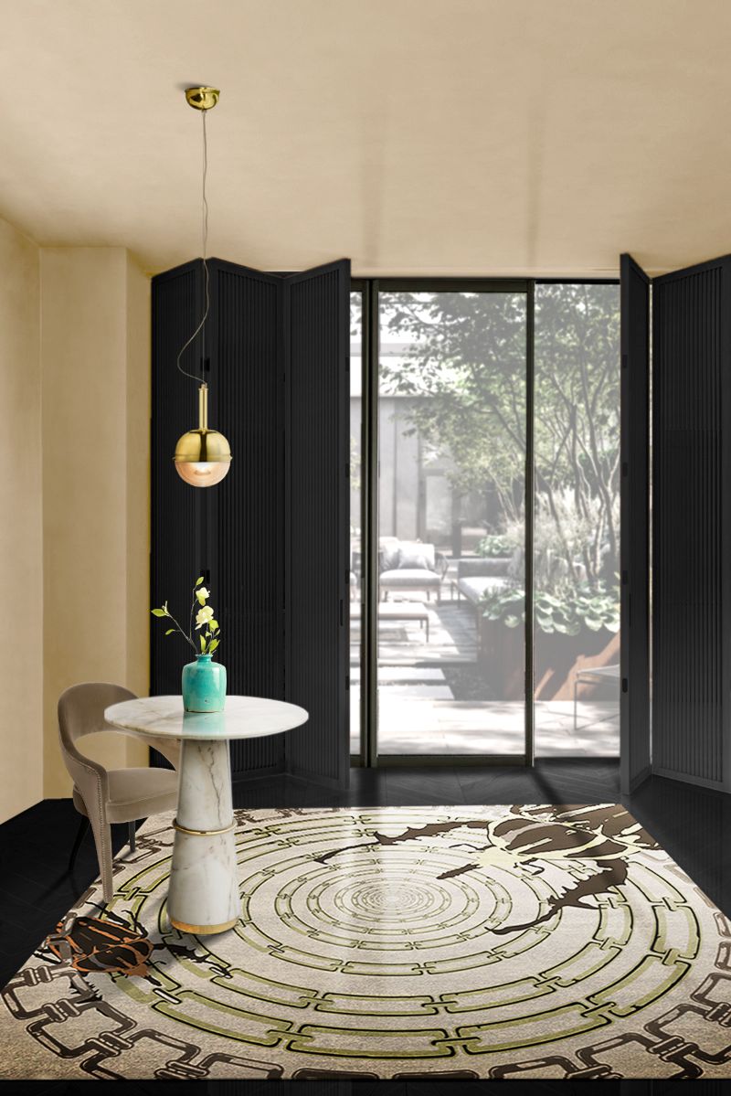 Wool Rugs: Create The Perfect Reading Nook For The Fall. Neutral rug inspired by nature for reading corner