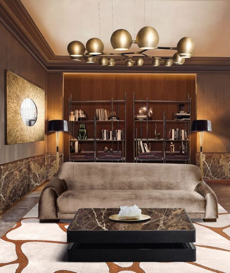 8 Fall Rugs We Love For The Living Room. Neutral area rug with center table and sofa