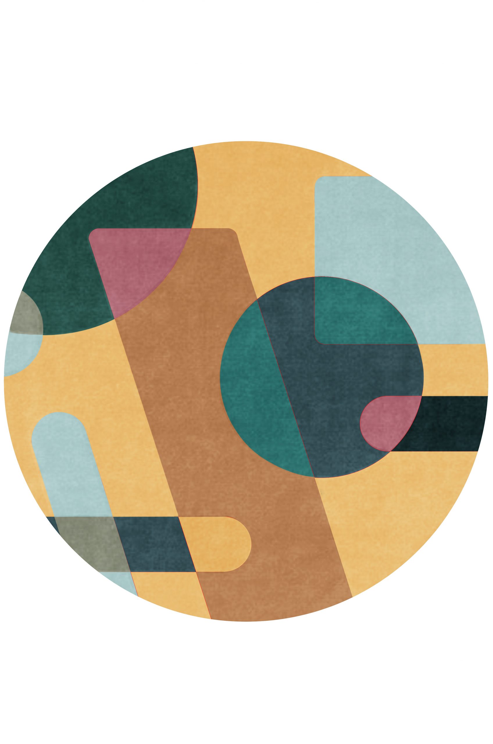 Round geometric rug with colorful hues, the joh round rug. Home Interior Design Ideas With Rug'Society New Exclusive Rugs