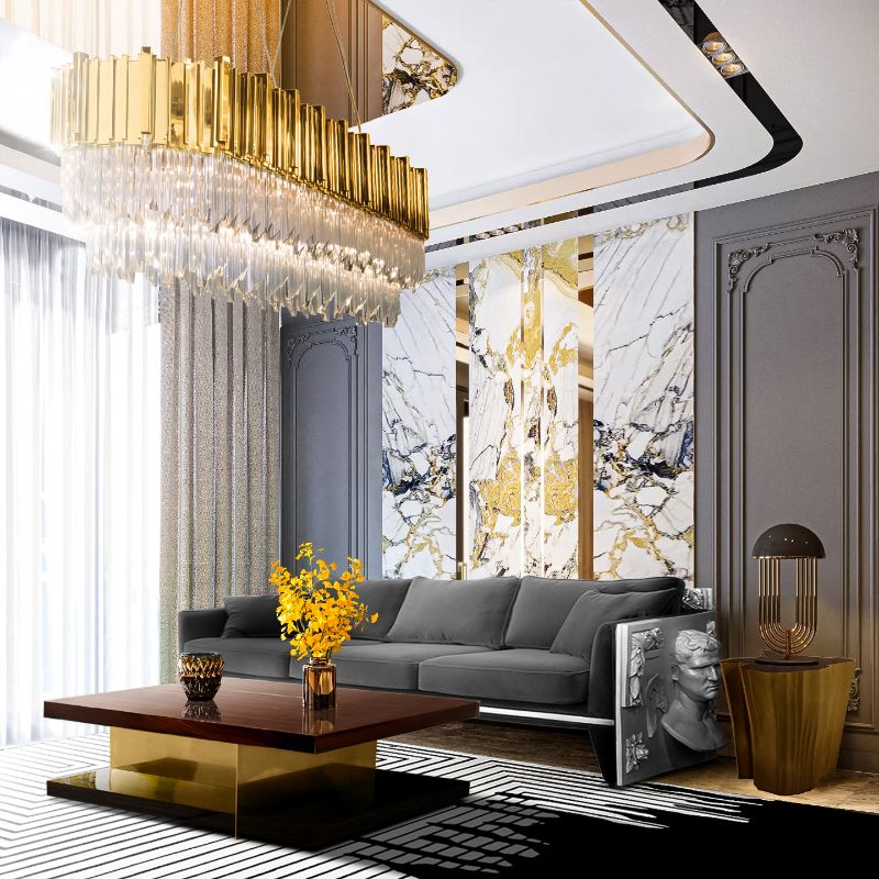 Contemporary rugs such as the VALENCIA RUG make a statement with bold lines and patterns that can be used in countless ways and suit everyone's preferences. This modern contemporary living room uses a design that exudes grandeur and modernism.