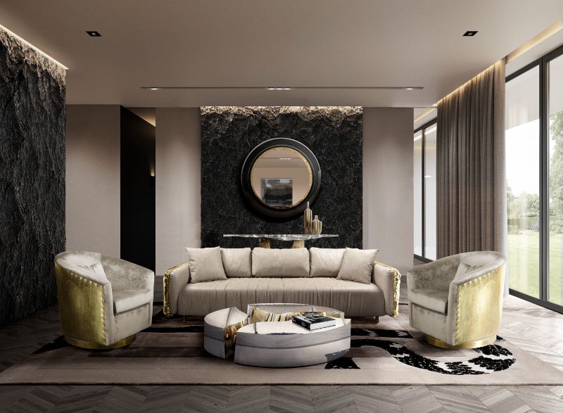 Rug Masterclass: How To Style your Interior With Contemporary Rugs. Modern classic living room with neutral hues and large rug