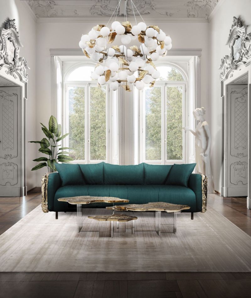 This is a luxurious living room with the beautiful WHITE GARDEN RUG, made of botanical silk is ideal for any type of decor. handmade rugs like this one are so soft.