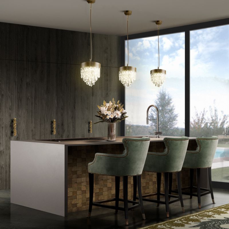The REDLEH RUG is a stunning classic piece that exudes a sophisticated aura to this open kitchen and dining space. Beautiful handmade rugs from rug'society