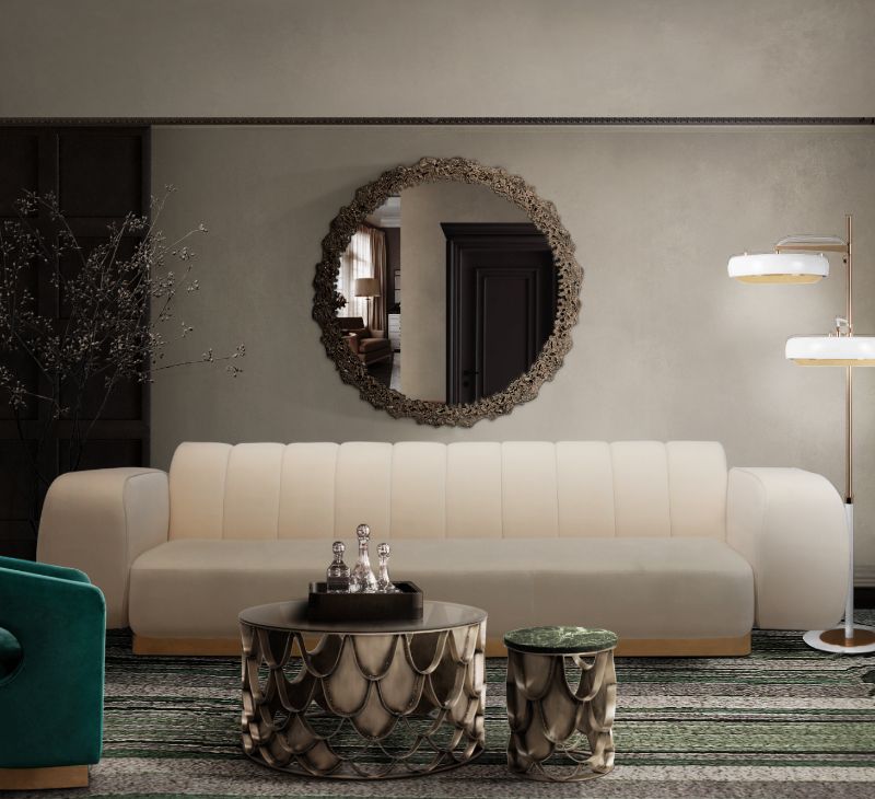 living room design ideas with green rug and center table