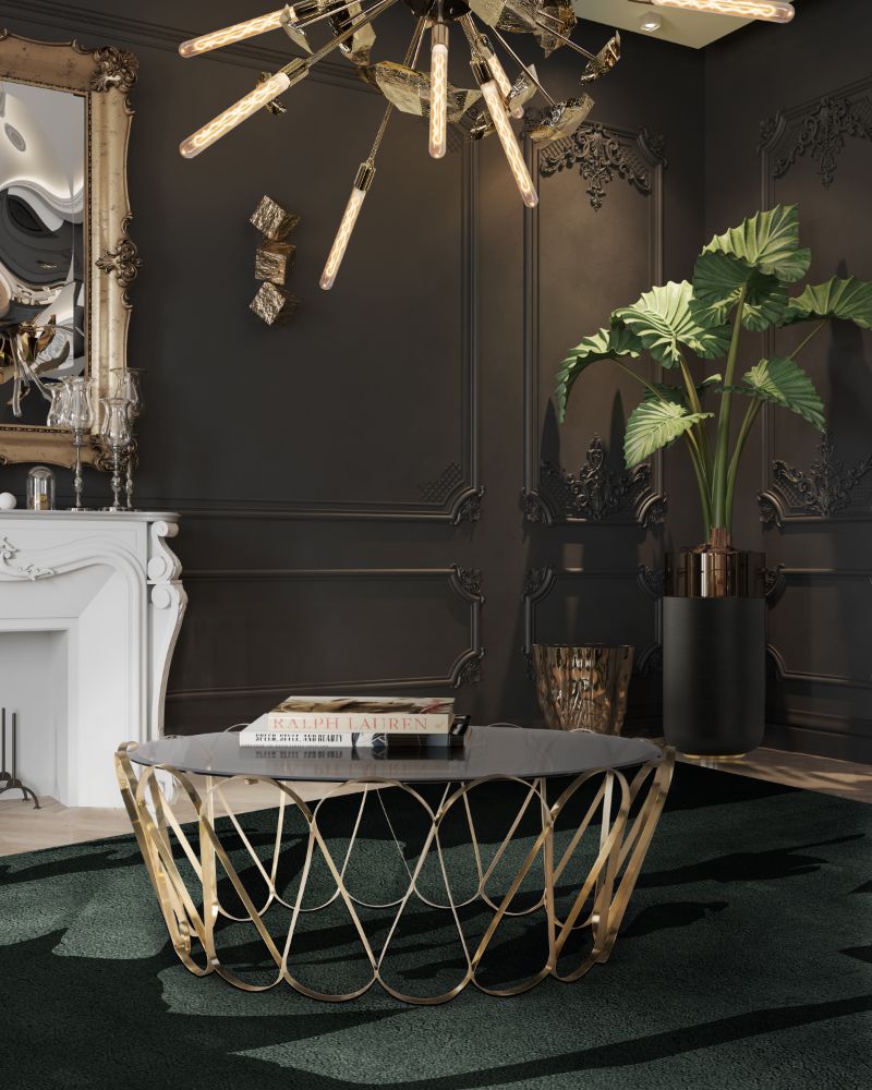 living room design ideas with classic design and black rug