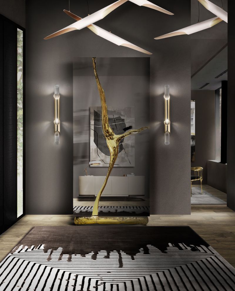Modern Entryway Ideas For A Slick And Stylish Entrance For Your Home with black and white rug