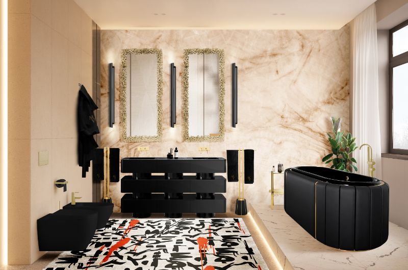 Even a modern interior design bathroom deserves to showcase beautiful designs. The INKAHOLIC RUG is a fabulous piece that adds charisma to any space it decorates. It has a distinct eye-catching design that piques one's interest.