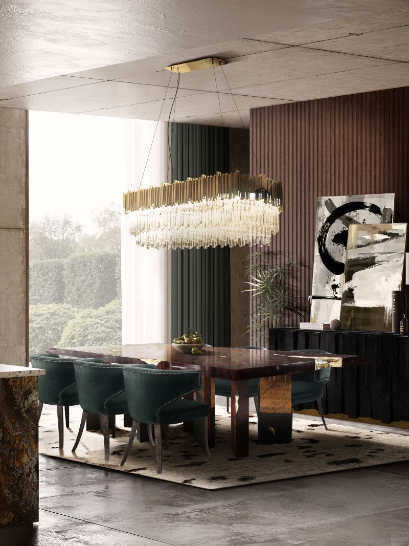 neutral area rugs for classy neoclassic dining room with area rug and pendant light.