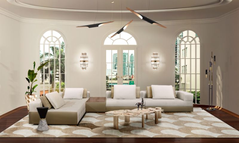 modern rugs: The ADLER RUG is a beautiful piece that with its modern design brings the whole contemporary living room together.
