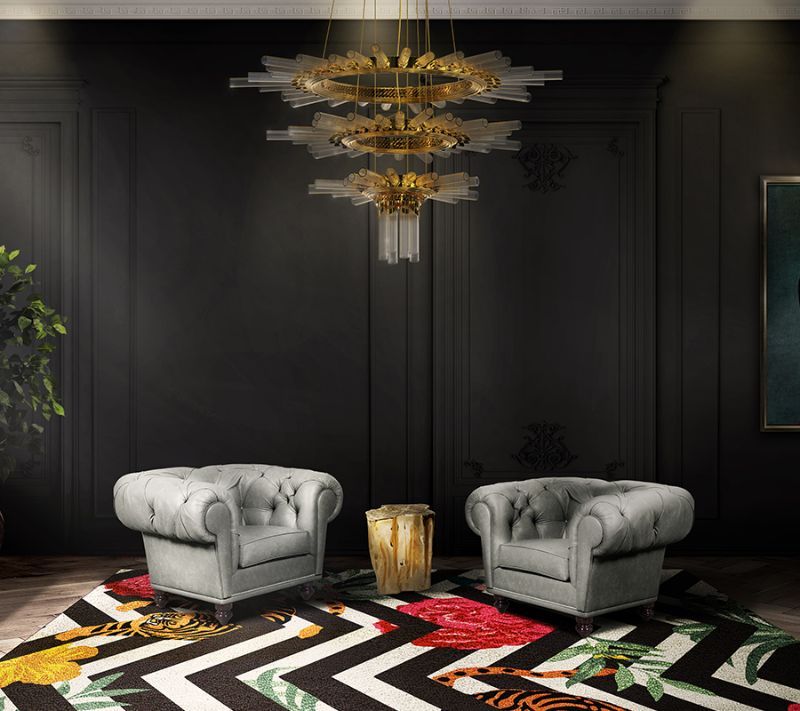 Luxurious Apartments Interior Design Ideas With Contemporary Rugs.
