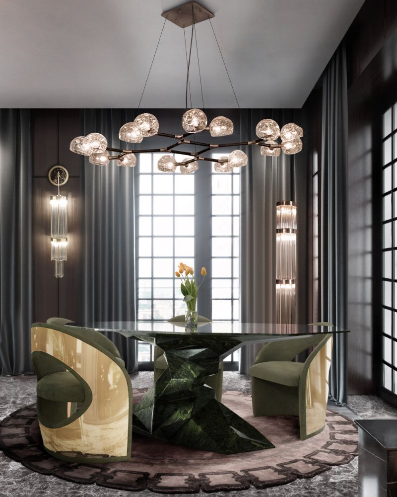 The Best Round Dining Table Sets To Pair With A Round Rug. modern contemporary dining room with round rug and dining table