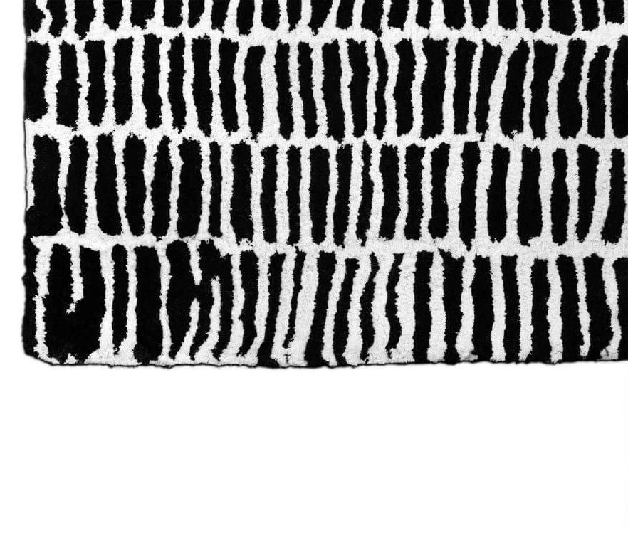 modern rug with minimalistic design in black and white