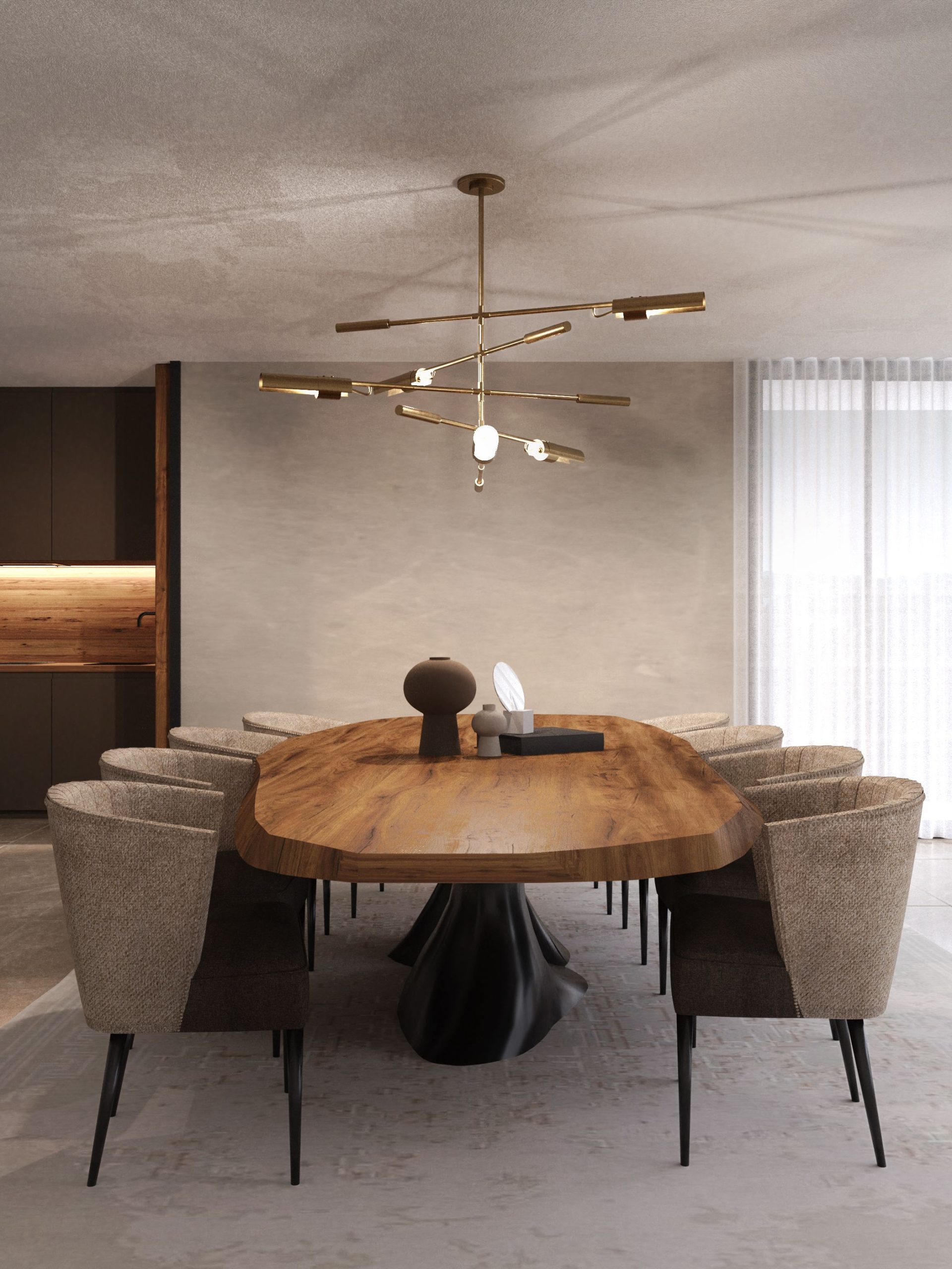 Modern dining room design with the Ruin Rug by Rug'Society - Modern and Trendy Interior Design Projects by Beleco