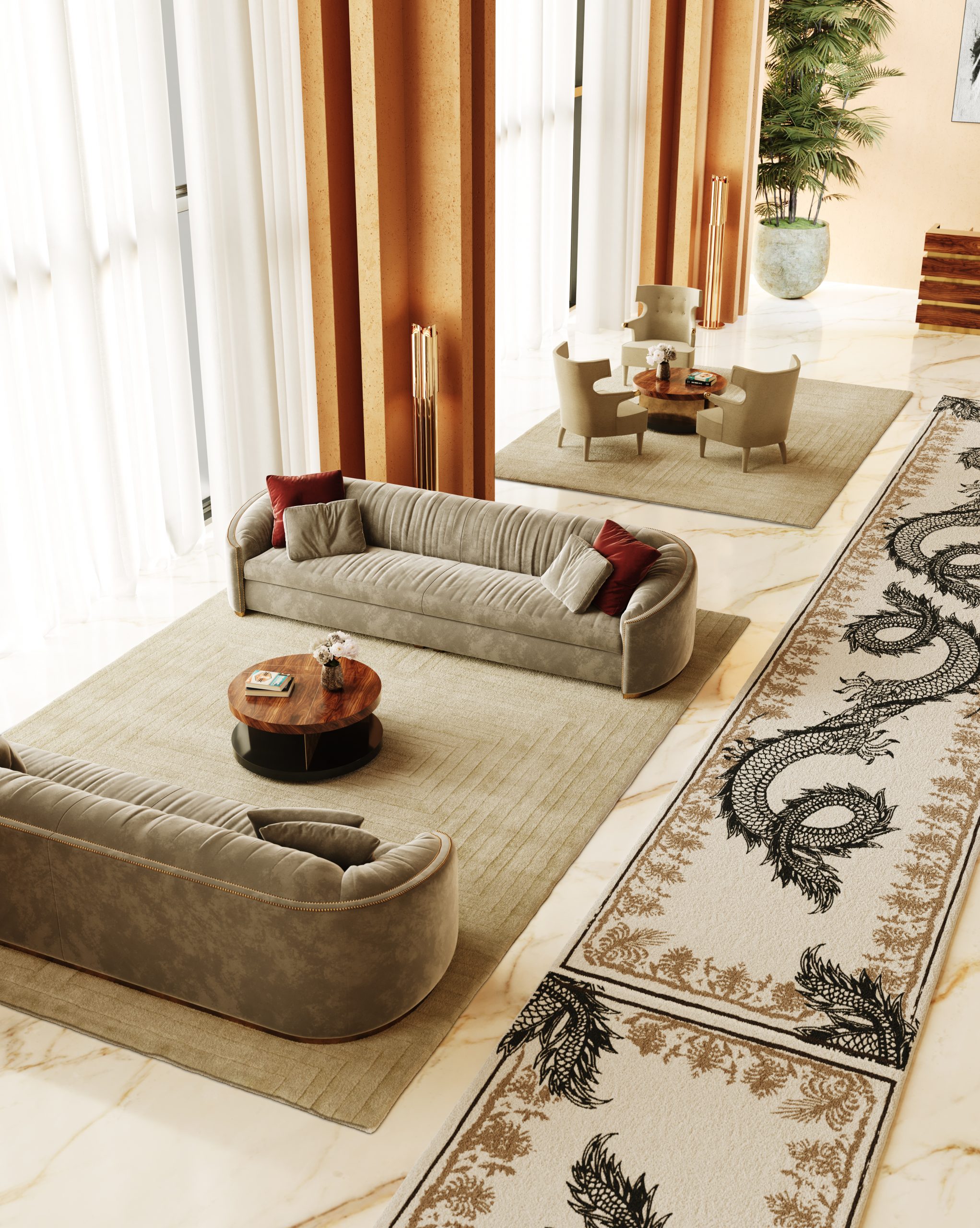 The Charm of Luxurious Hotel Lobbies With Rug'Society and BRABBU