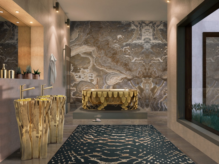 Luxury master bathroom with Meta Rug - Create Your Dream Home With Rug'Society, One Room At a Time