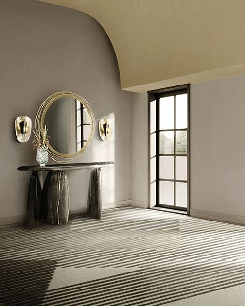 Neutral Hallway With Oscar Geometric Rug by Rug'Society