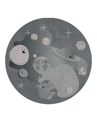 Planet Party Round Rug by Rug'Society