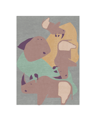 The Rhino's Troupe Rug by Rug'Society
