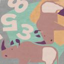 Details The Rhino's Troupe Round Rug by Rug'Society