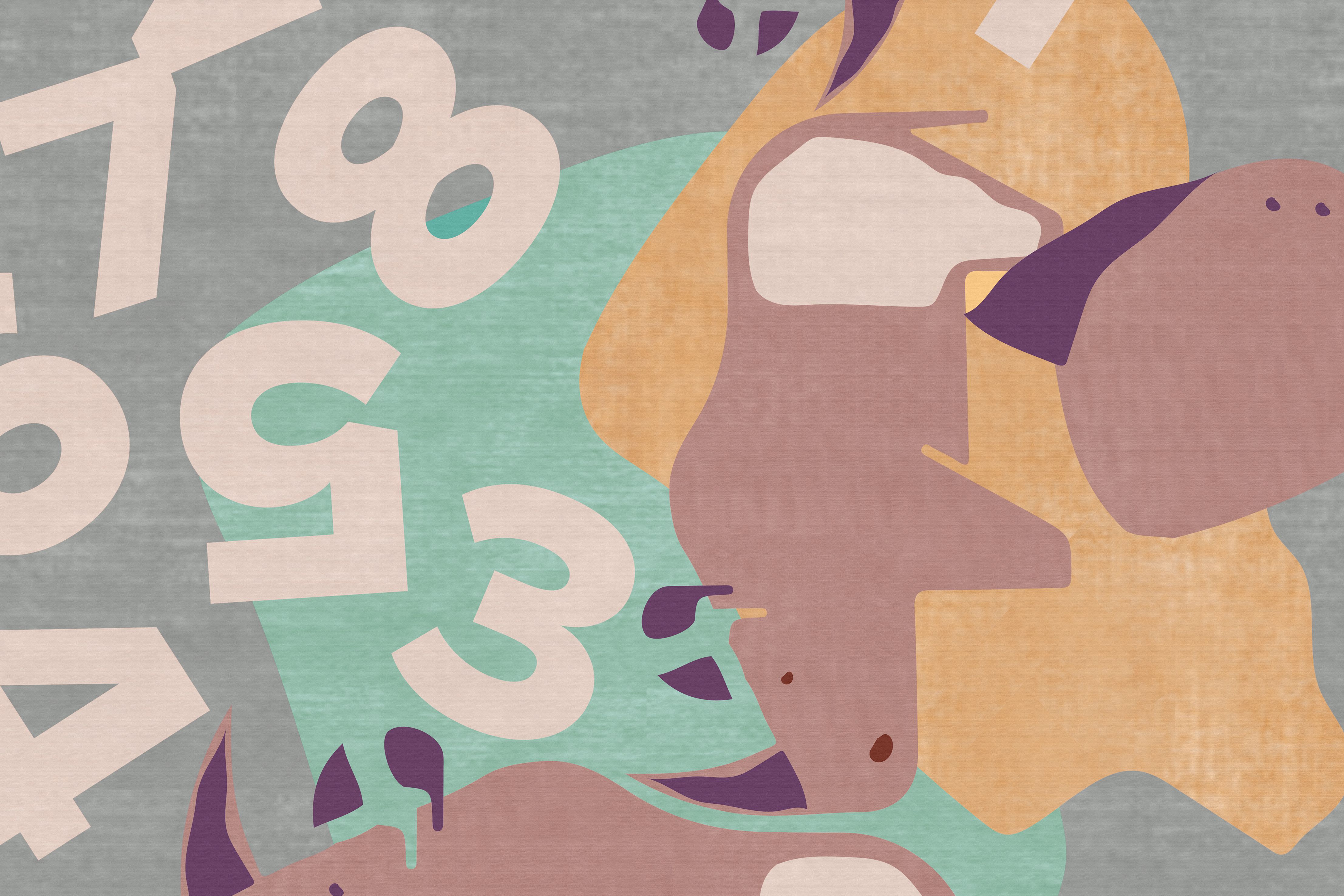 The Rhino's Troupe Round Rug by Rug'Society