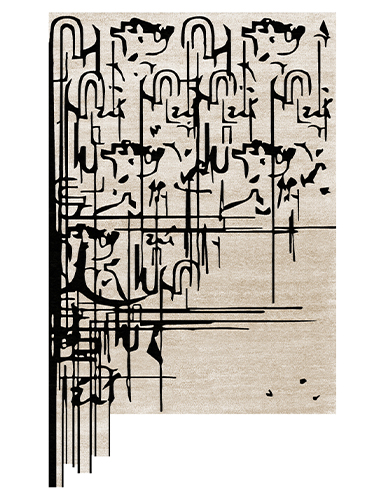 BLACK INK Hand-Tufted Carpet in Botanical Silk by Rug'Society
