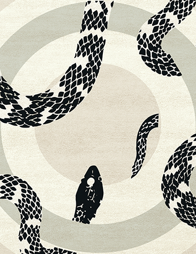 Imperial Snake Round Neutral Rug by Rug'Society