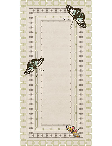 METAMORPHOSIS Runner Modern Rug With Botanical Silk by Rug'Society