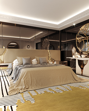 Bedroom Corner Design With Inkage Urban Rug by Rug'Society
