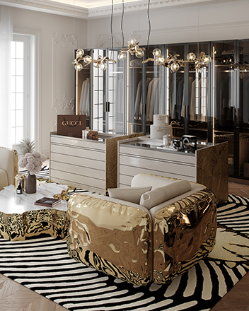 Dressing Room With Isaac Modern Rug by Rug'Society